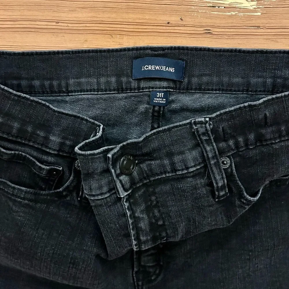 J. Crew 9” high rise skinny jeans velvet tux stripe. Size 31.